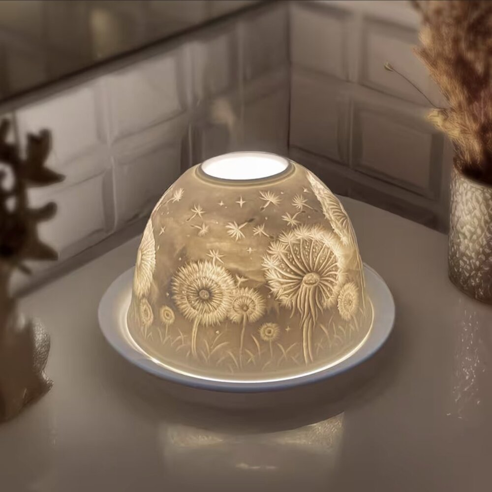 Dandelion Fairy Lamp Lithopane - Picture 4 of 7